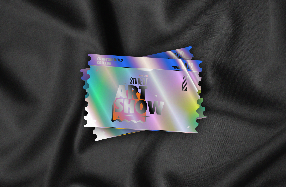 Admission tickets for the student art show