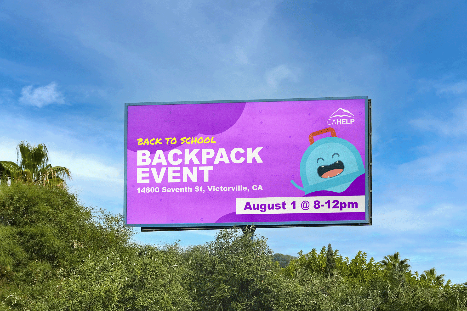 billboard backpack event