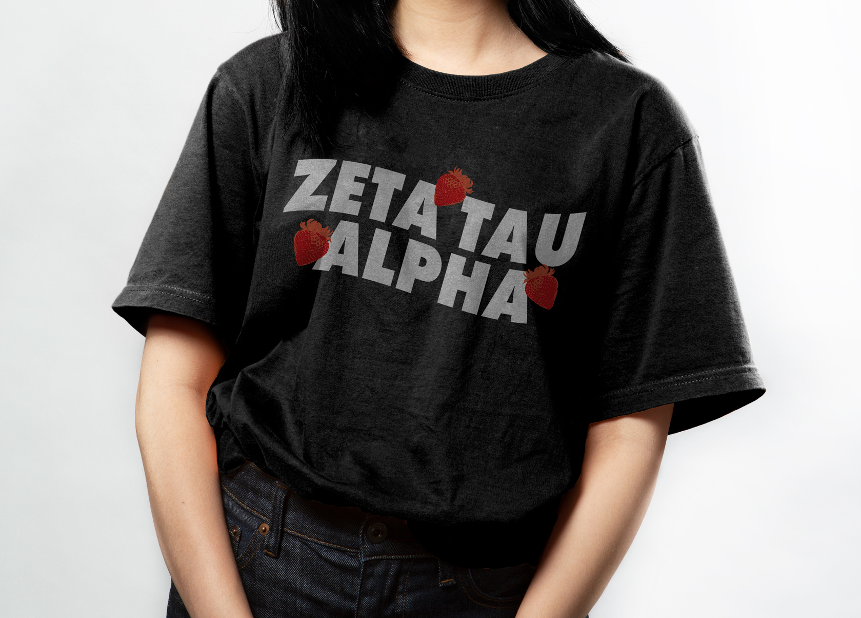ZTA black shirt with strawberries