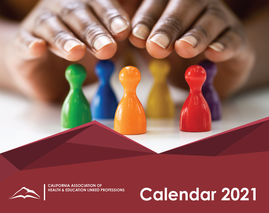 Calendar cover with the year and contact information.