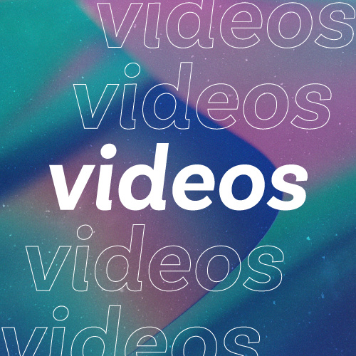 videos in white text