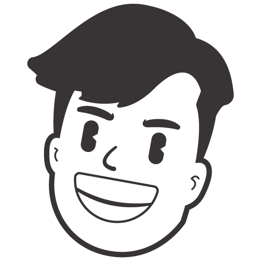 black and white face of a man